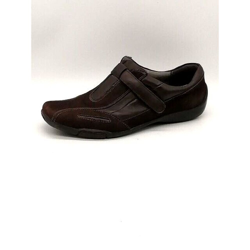 Naturalizer Loafers Womens Carob Brown 9 Walking Shoes Leather Hook Loop‎ Strap